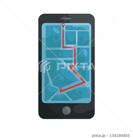 Illustration of mobile map Illustration of mobile map 138180885