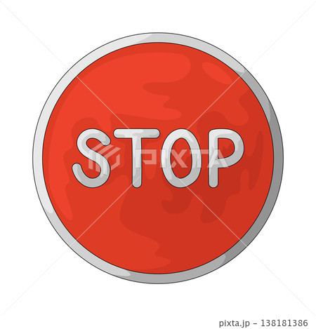 Illustration of Stop Button Illustration of Stop Button 138181386