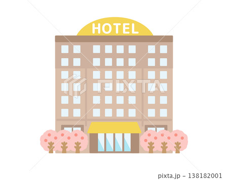 ホテル 建物 桜 イラスト ホテル 建物 桜 イラスト 138182001