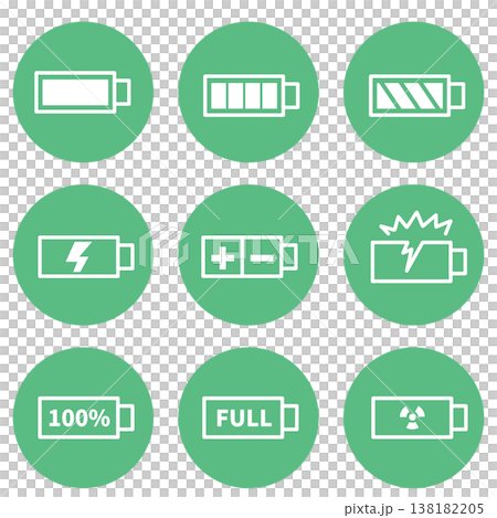 バッテリーアイコンセット 138182205