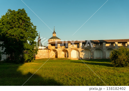 Medieval Walls of Kirillo-Belozersky Monastery at Sunset Medieval Walls of Kirillo-Belozersky Monastery at Sunset 138182402