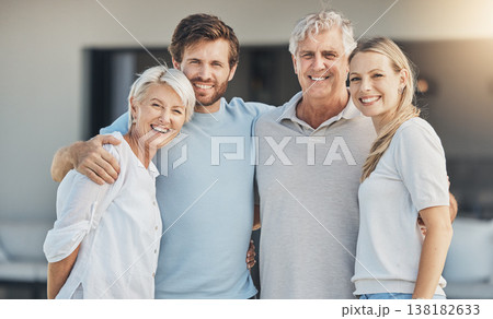 Real estate, senior parents or portrait of happy family with smile in new house, apartment or residence. Retirement, mature mom or father with loan, woman or proud man moving in property investment 138182633