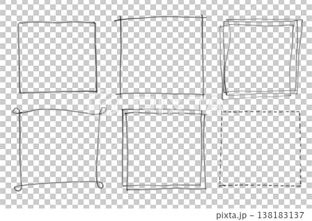 シンプルな正方形のフレームセット 138183137