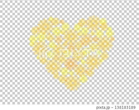 A heart-shaped wreath made with watercolor-style yellow flowers. A heart-shaped wreath made with watercolor-style yellow flowers. 138183189