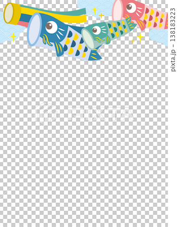 Children's Day frame featuring carp streamers (Tango no Sekku) 138183223