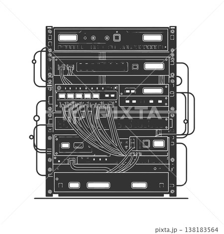 Data Center Server Rack Network Equipment vector Data Center Server Rack Network Equipment vector 138183564