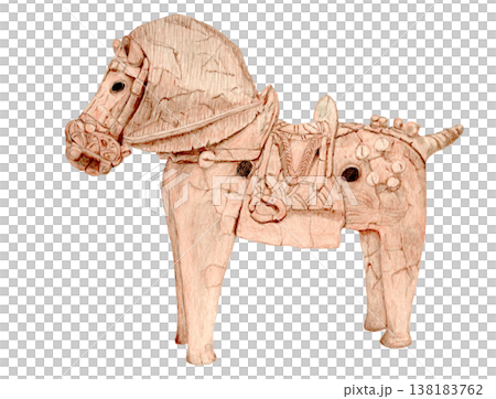 馬形埴輪（馬のハニワ）の色鉛筆画 138183762