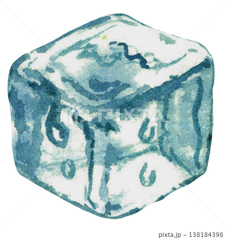 Ice Cube Watercolor Transparent Frozen Cube Illustration 138184398