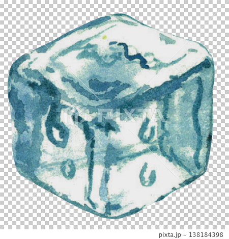 Ice Cube Watercolor Transparent Frozen Cube Illustration 138184398