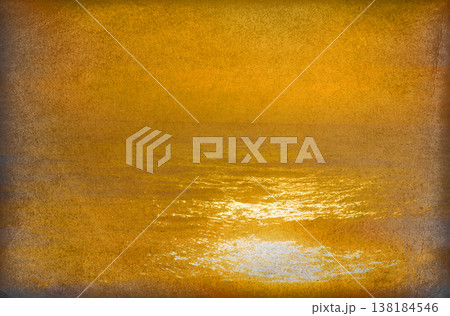Sunset over sea in style of color old photos Sunset over sea in style of color old photos 138184546