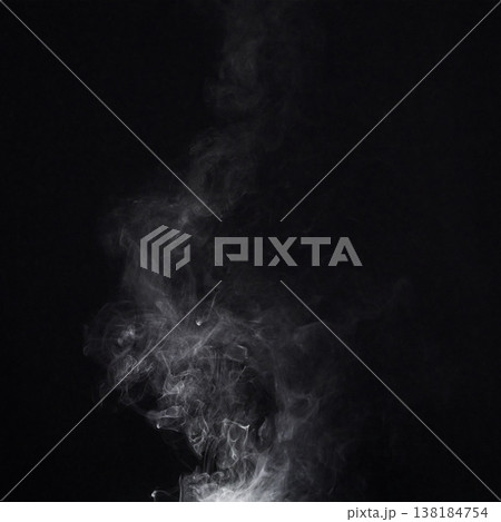 Smoke, black background and steam, fog or gas on mockup space wallpaper. Cloud, smog and magic effect on dark backdrop of incense with abstract texture, pollution pattern and mist vapor moving in air Smoke, black background and steam, fog or gas on mockup space wallpaper. Cloud, smog and magic effect on dark backdrop of incense with abstract texture, pollution pattern and mist vapor moving in air 138184754