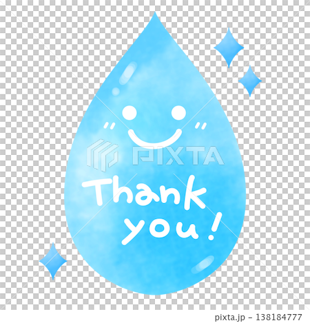 一封感謝訊息和一滴淚珠的插圖。 138184777