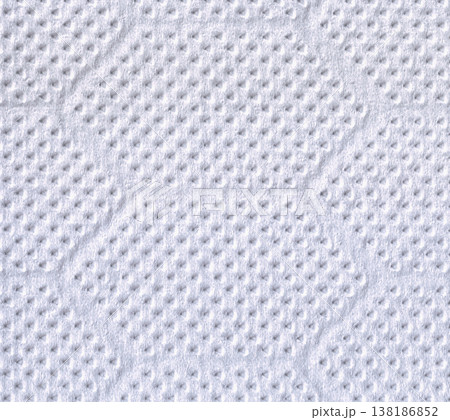 【超高解像度スキャン】エンボス加工の白いキッチンペーパーの質感とドットパターン（2400dpi） 138186852