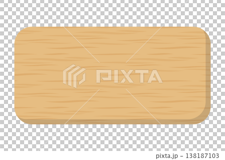 四角形の木目調プレート　明るいベージュ 138187103