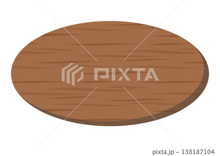 楕円形の木目調プレート　ナチュラルブラウン 138187104
