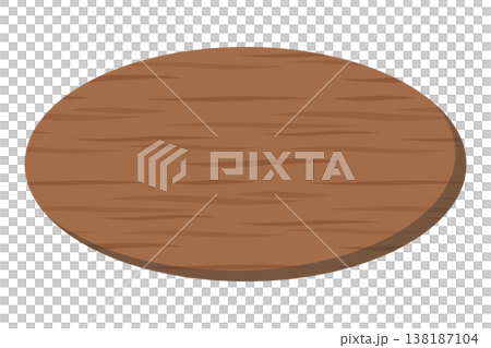 楕円形の木目調プレート　ナチュラルブラウン 138187104