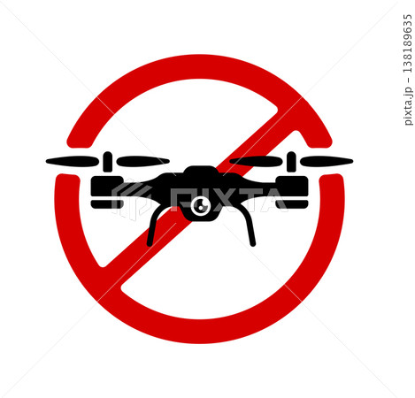 禁止マーク (ドローン使用禁止) ベクターアイコンイラスト 禁止マーク (ドローン使用禁止) ベクターアイコンイラスト 138189635