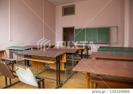 Detail of the interior of a classroom for student learning Detail of the interior of a classroom for student learning 138189966