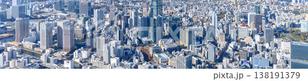 東京の摩天楼が密集するパノラマ 138191379