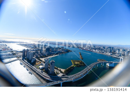 魚眼で捉えた東京湾岸の景色 魚眼で捉えた東京湾岸の景色 138191414