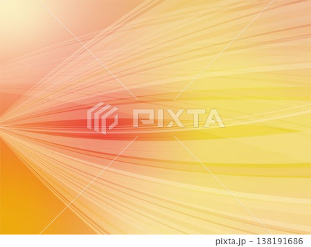 オレンジとイエローのスピード感溢れる抽象波形背景 138191686