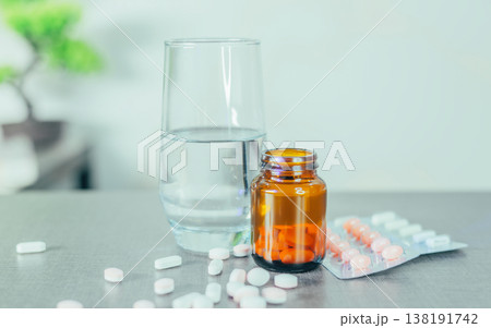 Daily Healthcare Routine: Professional Set of Medications and Supplements for Patient Care 138191742