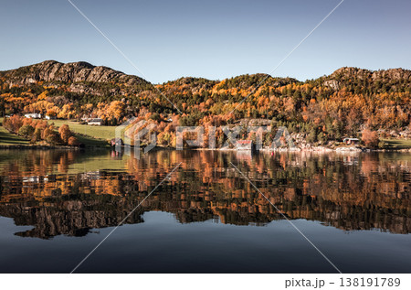 A tranquil coastal landscape. Norway in autumn 138191789