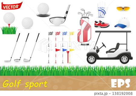 set golf icons vector illustration 138192008