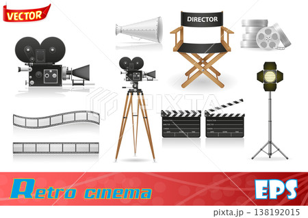 set icons cinematography cinema and movie vector illustration set icons cinematography cinema and movie vector illustration 138192015