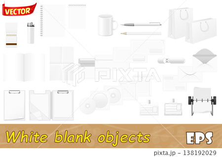 set icons white blank samples for corporate identity design vector illustration 138192029