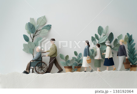 緑に囲まれた安心な高齢者の生活と見守り社会 緑に囲まれた安心な高齢者の生活と見守り社会 138192064