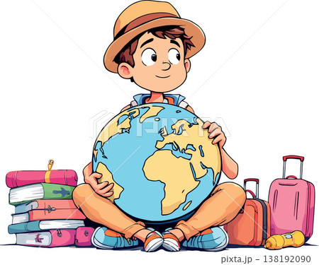 Vsai young traveler embracing global exploration concept Vsai young traveler embracing global exploration concept 138192090