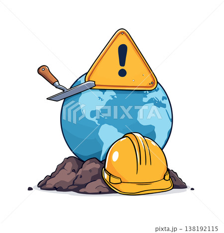 Vsai global construction concept with warning sign 138192115