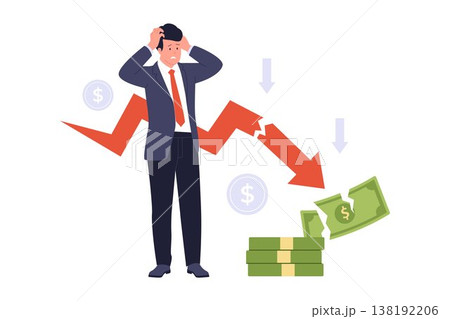 Economic Recession and Financial Market Crash Illustration Economic Recession and Financial Market Crash Illustration 138192206