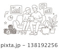 お金のことを考える夫婦 138192256