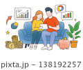 お金のことを考える夫婦 138192257