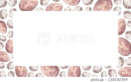 A frame with watercolor illustrations of eggs 138192364
