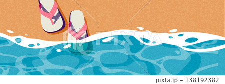 Flat design summer banner set with beach, travel and outdoor scenes. 138192382