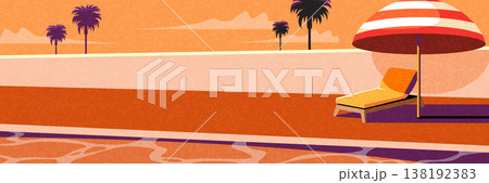 Cute summer banners showing coastal landscape and travel concept. Cute summer banners showing coastal landscape and travel concept. 138192383