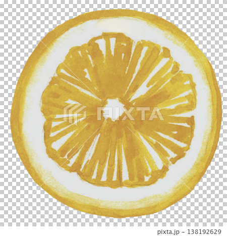 Lemon Slice Watercolor Fresh Citrus Fruit Illustration 138192629