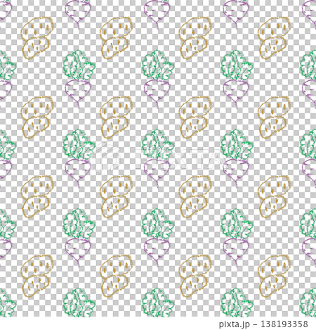 Seamless pattern with chalk drawing vegetables 138193358