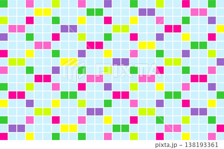 幾何学模様 四角形 水色 ピンク グリーン 幾何学模様 四角形 水色 ピンク グリーン 138193361