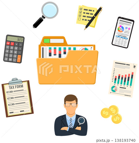 Auditing, Tax process, Accounting Concept Auditing, Tax process, Accounting Concept 138193740