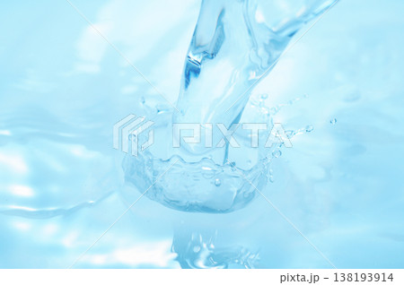 水・水面・水飛沫・波紋・水柱・テクスチャ・背景素材 138193914