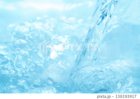 水・水面・水飛沫・波紋・水柱・テクスチャ・背景素材 138193917