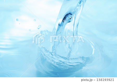 水・水面・水飛沫・波紋・水柱・テクスチャ・背景素材 138193921