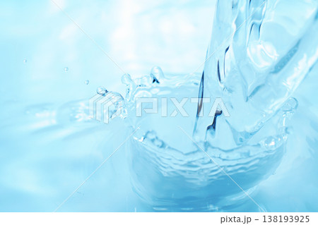 水・水面・水飛沫・波紋・水柱・テクスチャ・背景素材 138193925
