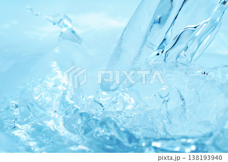 水・水面・水飛沫・波紋・水柱・テクスチャ・背景素材 138193940