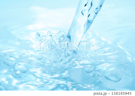 水・水面・水飛沫・波紋・水柱・テクスチャ・背景素材 138193945