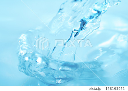 水・水面・水飛沫・波紋・水柱・テクスチャ・背景素材 138193951